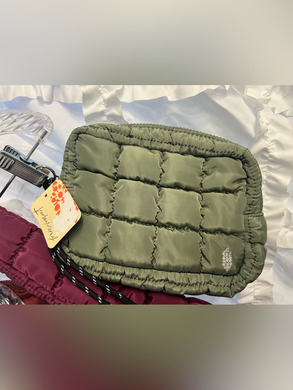 FP Movement by Free People Mini Case Pouch Quilted in Washed Sage NWT